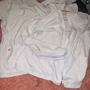 Heartsoul white scrub set top and jacket
